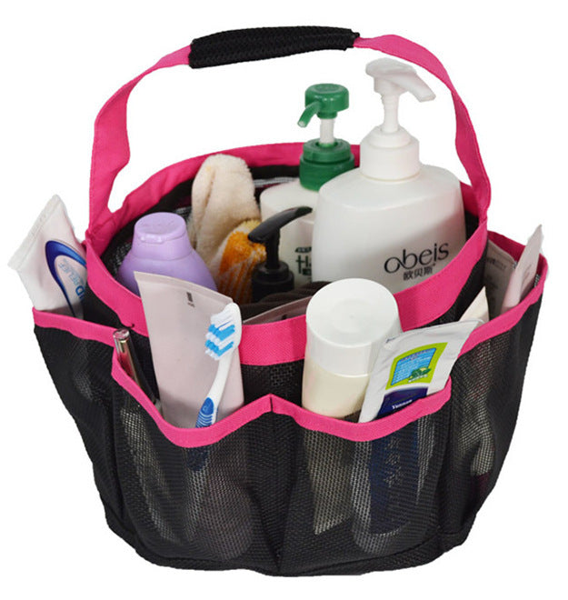 Shower Mesh Basket Bag 8 Pocket Quick Dry Breathable Caddy Tote Bathroom Dorm CA